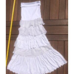 White Strapless Ruffle Beach Dress W/ Stretchy Tube Top - Beach Photos!